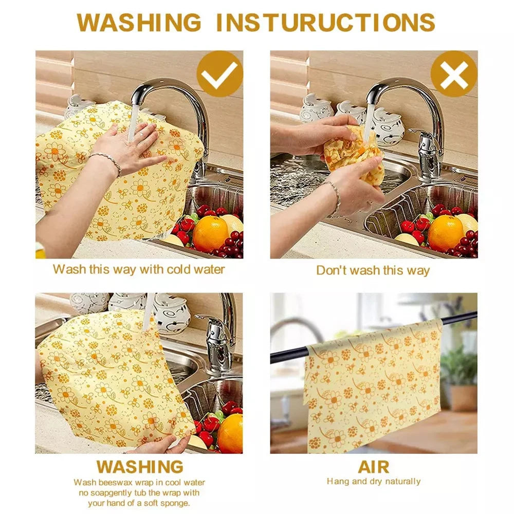 Must-Have Reusable Beeswax Food Wraps – The Eco-Friendly Way to Keep Food Fresh! (Set of 3)