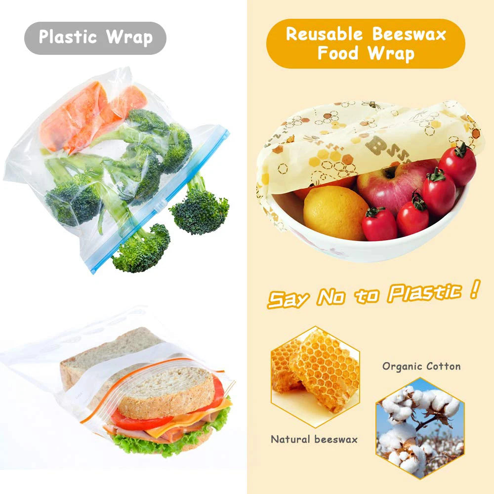 Must-Have Reusable Beeswax Food Wraps – The Eco-Friendly Way to Keep Food Fresh! (Set of 3)