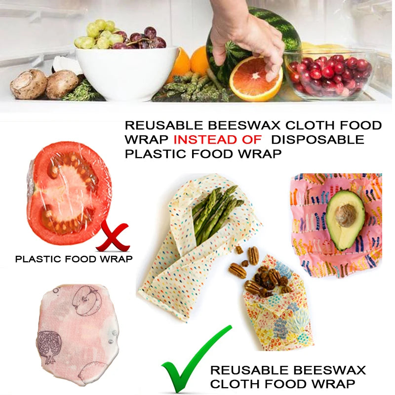 Must-Have Reusable Beeswax Food Wraps – The Eco-Friendly Way to Keep Food Fresh! (Set of 3)