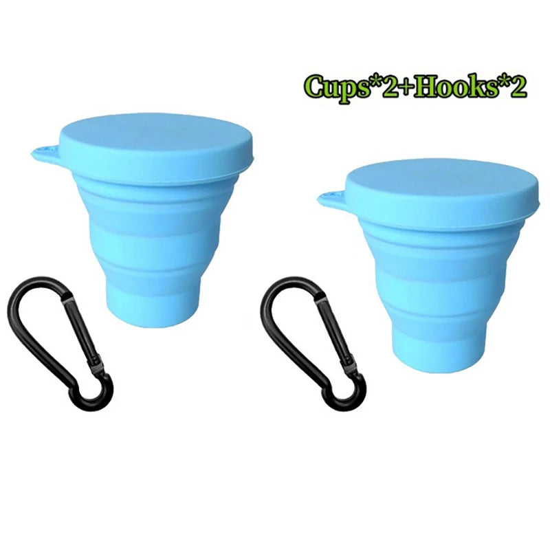 Eco-Friendly Collapsible Silicone Travel Cup with Carabiner – Heat-Resistant, Portable, and Space-Saving (180ml)