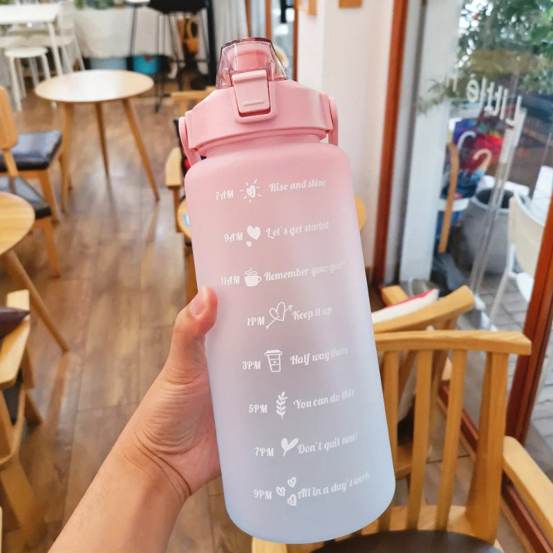 Half-Gallon Eco-Friendly Water Bottle with Time Markers