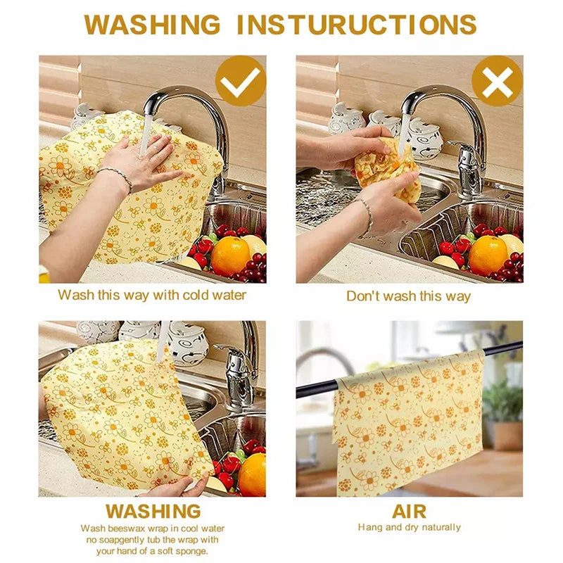 Must-Have Reusable Beeswax Food Wraps – The Eco-Friendly Way to Keep Food Fresh! (Set of 3)