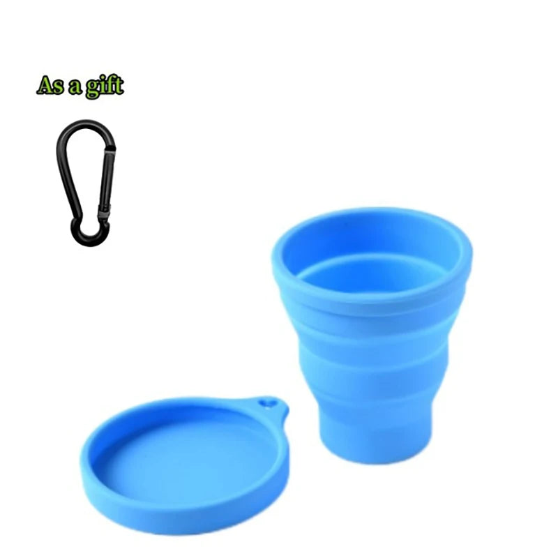 Eco-Friendly Collapsible Silicone Travel Cup with Carabiner – Heat-Resistant, Portable, and Space-Saving (180ml)