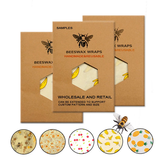 Must-Have Reusable Beeswax Food Wraps – The Eco-Friendly Way to Keep Food Fresh! (Set of 3)