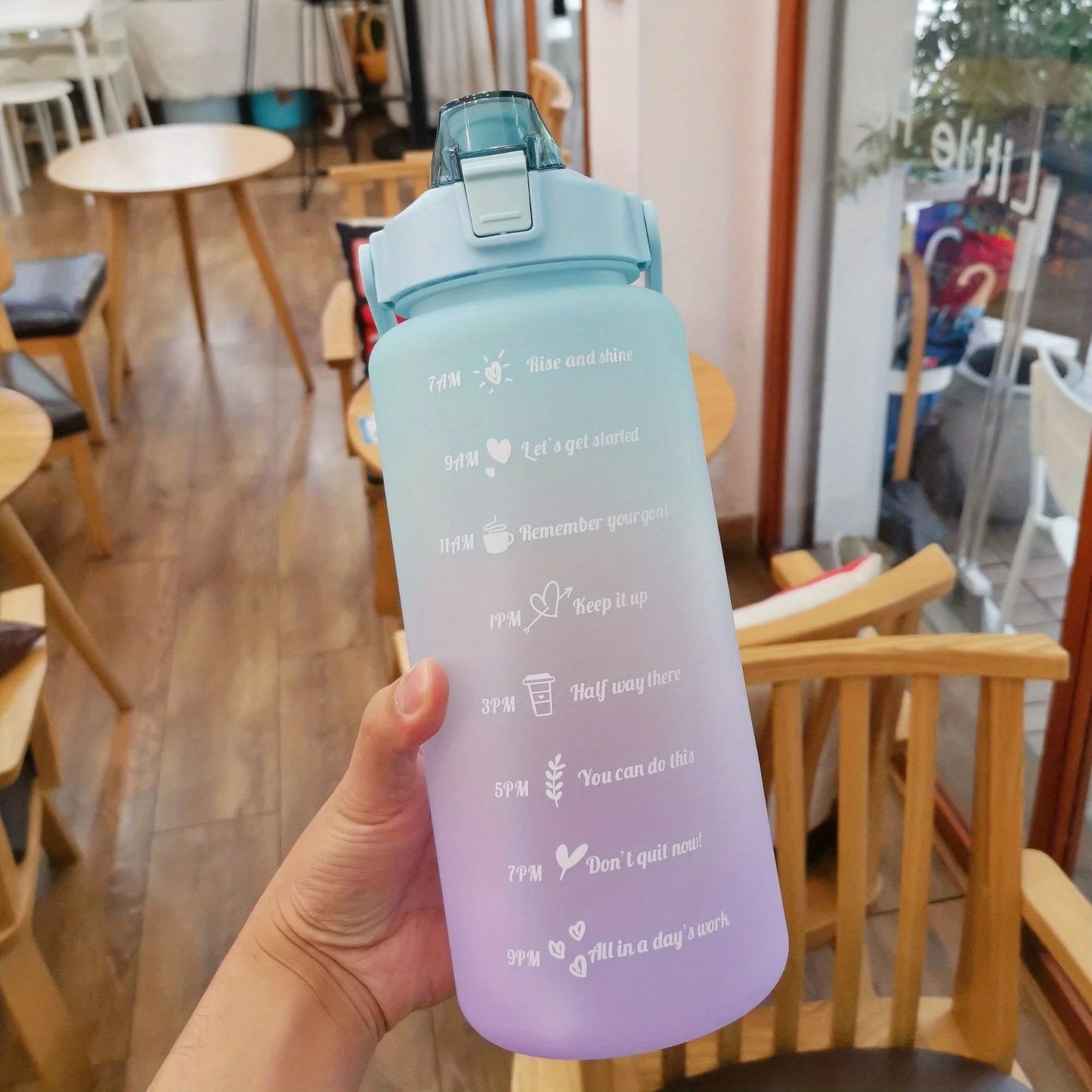 Half-Gallon Eco-Friendly Water Bottle with Time Markers