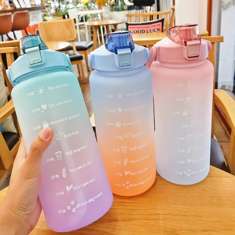 Half-Gallon Eco-Friendly Water Bottle with Time Markers