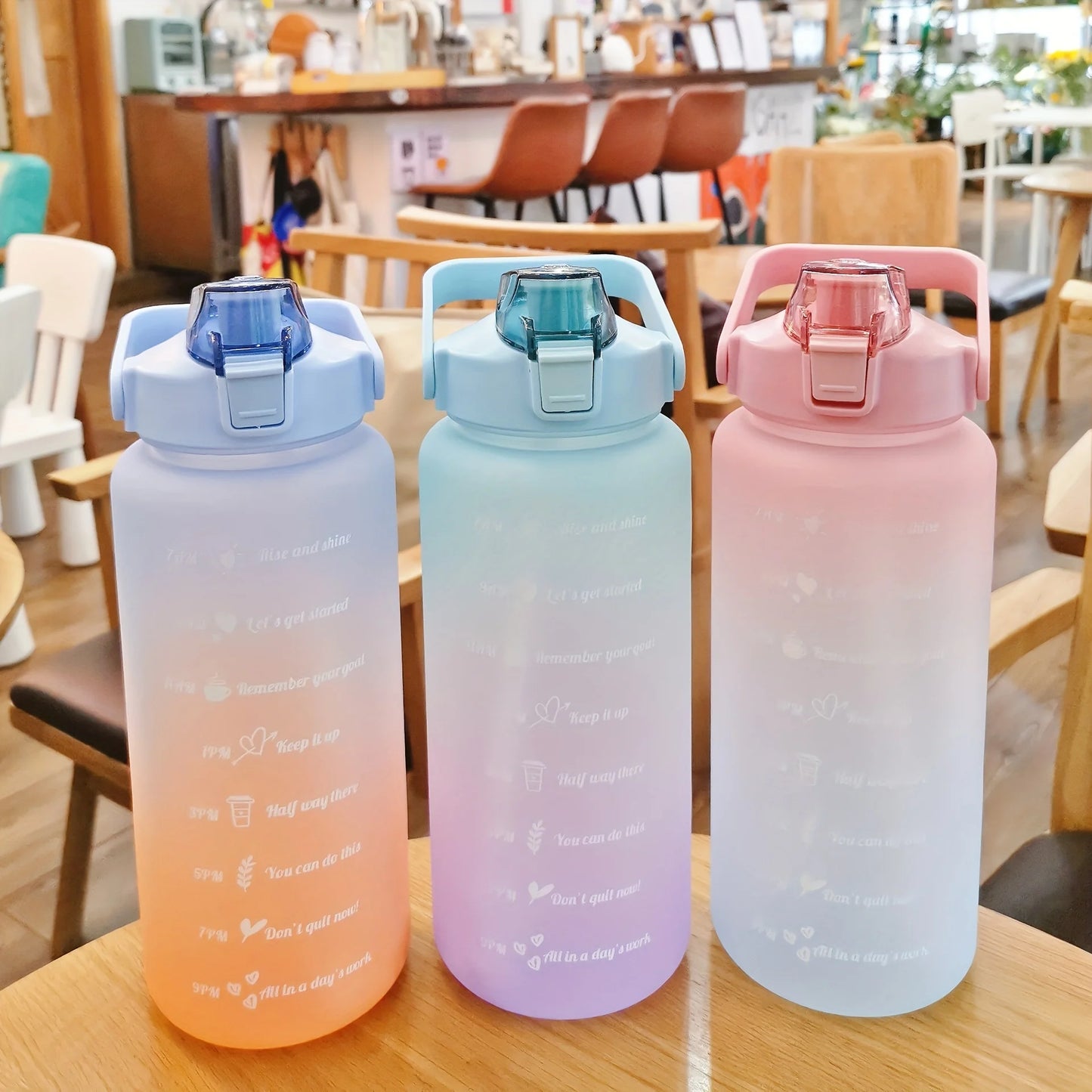 Half-Gallon Eco-Friendly Water Bottle with Time Markers