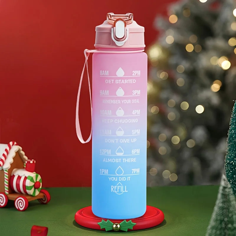 Half-Gallon Eco-Friendly Water Bottle with Time Markers