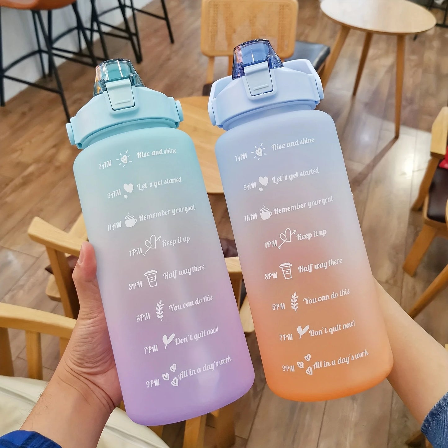 Half-Gallon Eco-Friendly Water Bottle with Time Markers