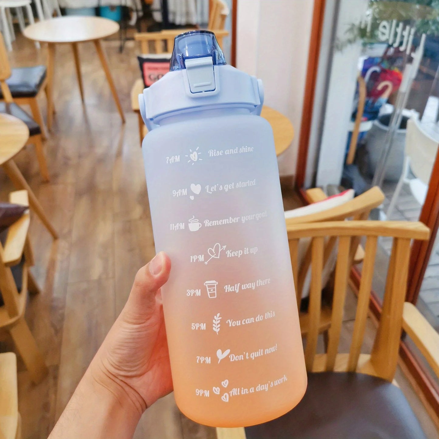 Half-Gallon Eco-Friendly Water Bottle with Time Markers