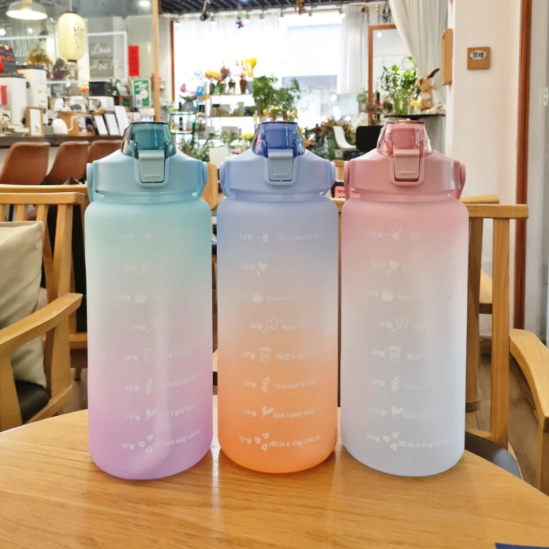 Half-Gallon Eco-Friendly Water Bottle with Time Markers