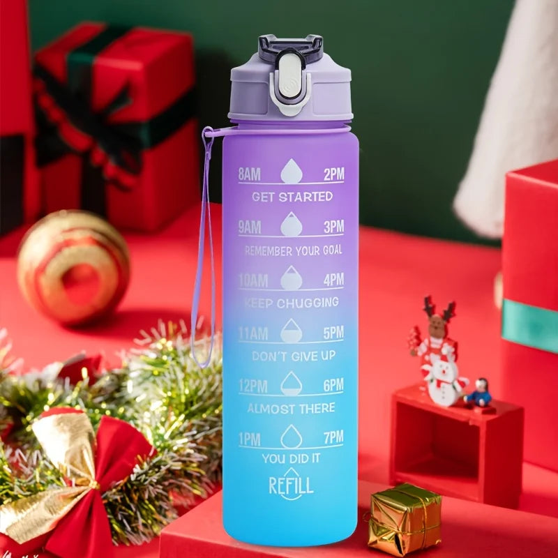 Half-Gallon Eco-Friendly Water Bottle with Time Markers