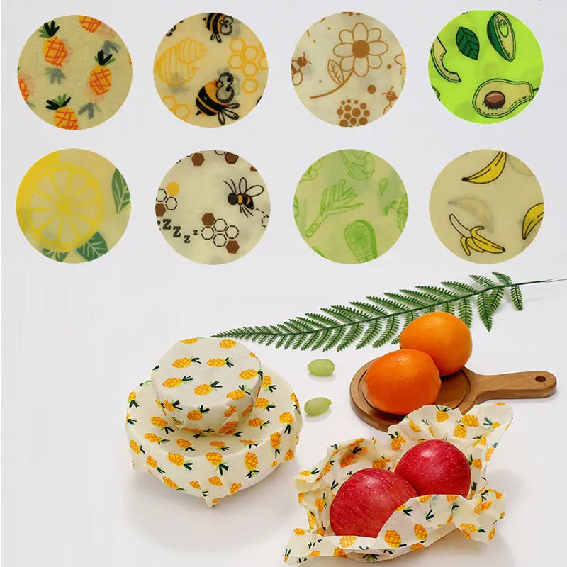 Must-Have Reusable Beeswax Food Wraps – The Eco-Friendly Way to Keep Food Fresh! (Set of 3)