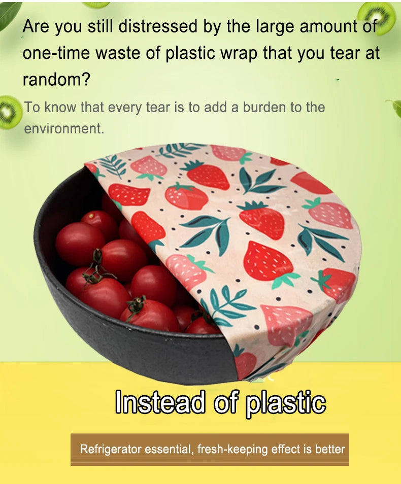 Must-Have Reusable Beeswax Food Wraps – The Eco-Friendly Way to Keep Food Fresh! (Set of 3)