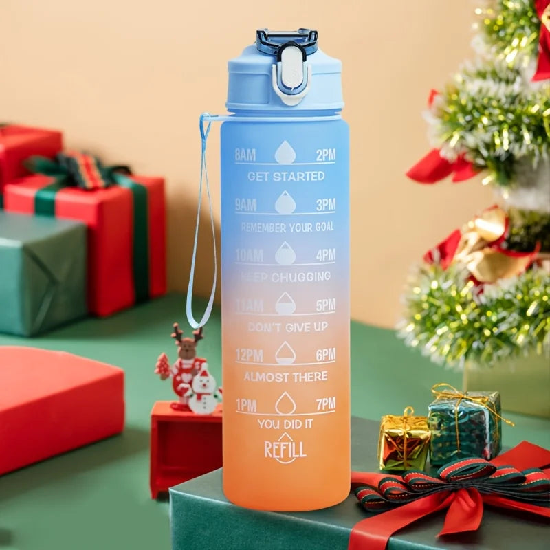Half-Gallon Eco-Friendly Water Bottle with Time Markers
